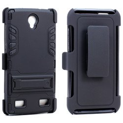 ZTE ZMAX 2 Z958 Hard Shield Holster Combo Belt Clip Case (Black)